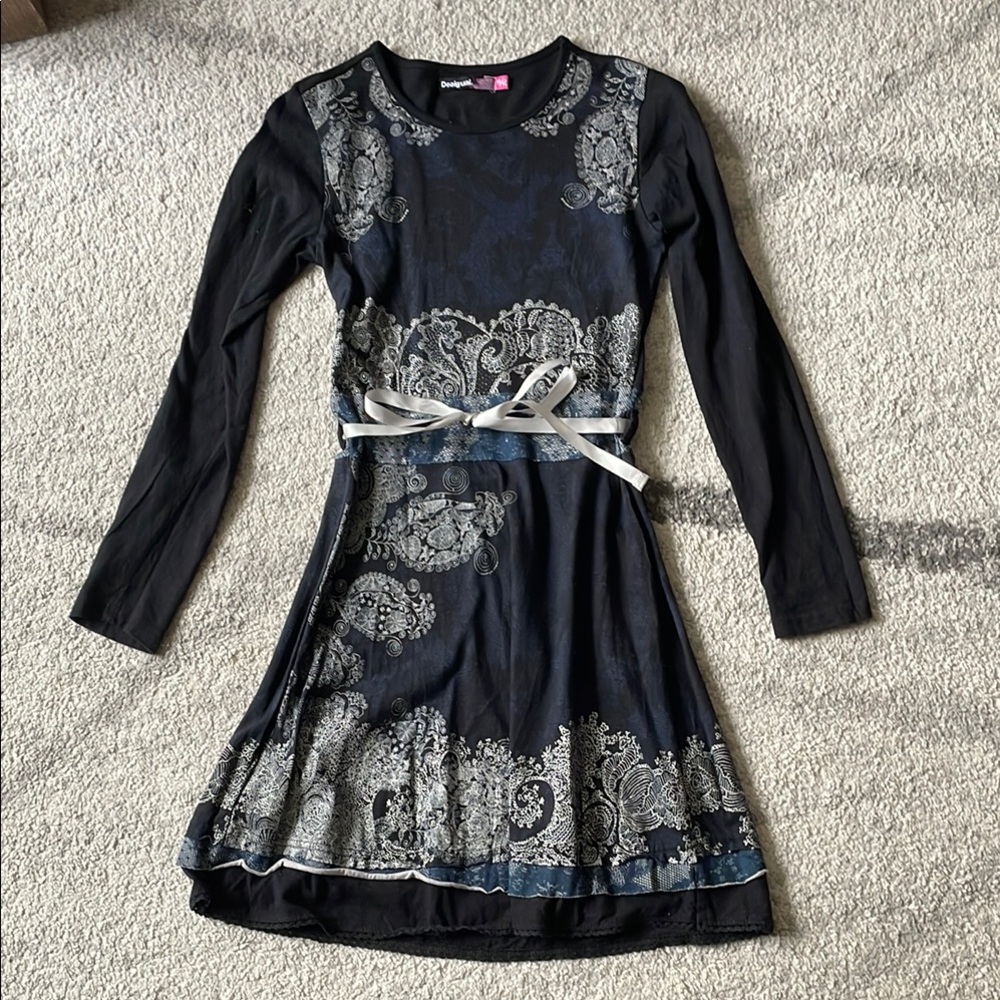 Elegant Black and Blue Kids Dress